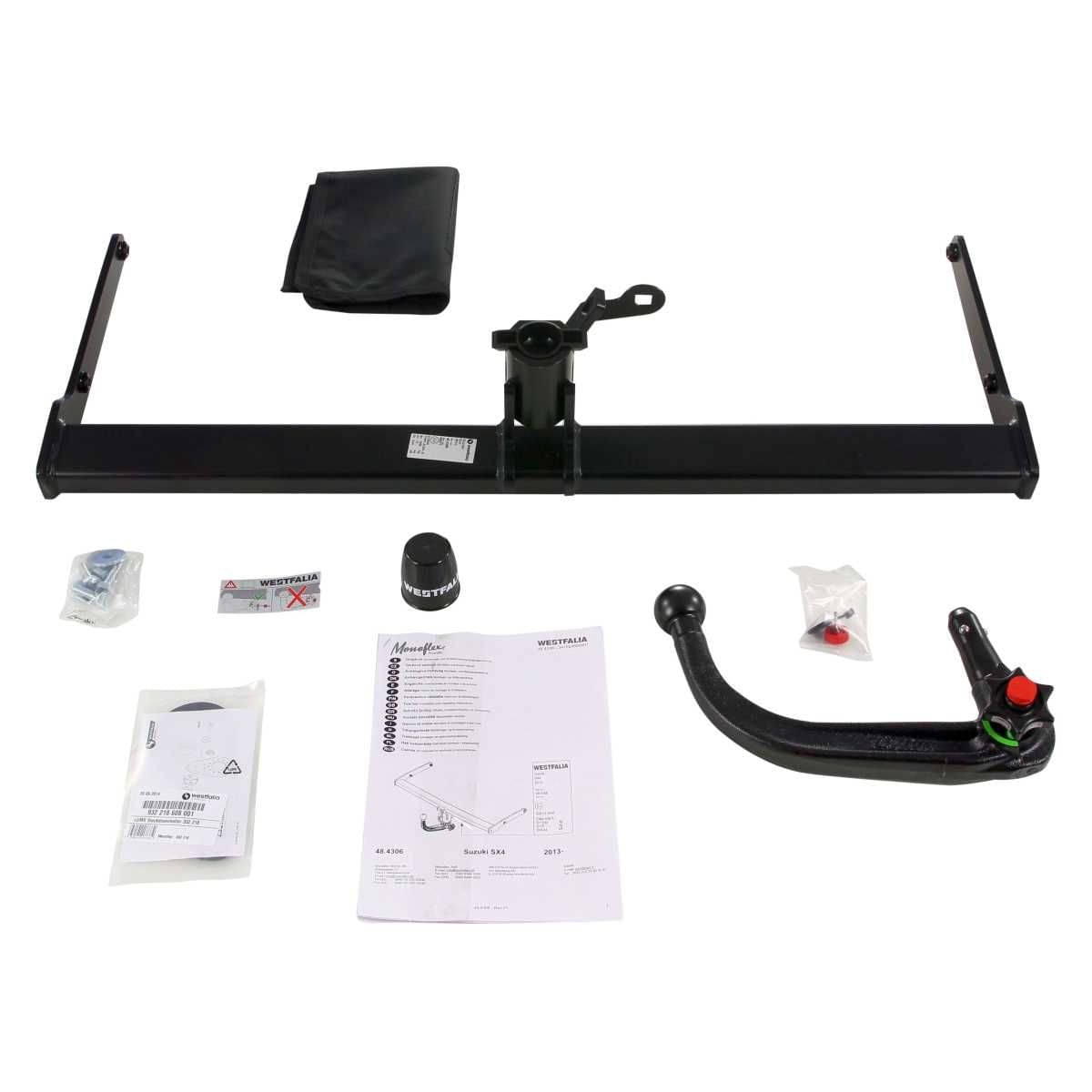 Westfalia Abnehmbare Anhaengerkupplung fuer Suzuki Vitara -LY- -BJ 03-2015-09-2018- Suzuki SX4 S-Cross -JY- -ab BJ 09-2013- - im Set mit 13-pol. fahrzeugspezifischem Elektrosatz - 341024900113