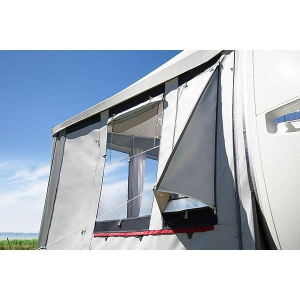 DWT Wohnwagen-Vorzelt PARADIES III Gr. 18 Umlauf 1061-1090 cm Tiefe 240 cm mit 28 mm Stahlgestaenge - 125078S28