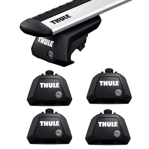 Thule Raised Rail Evo - 710410 - THULE 7104 Evo Raised Rail Fusssaetze fuer Dachtraeger offene Reling 710410 neue Version ab April 2021