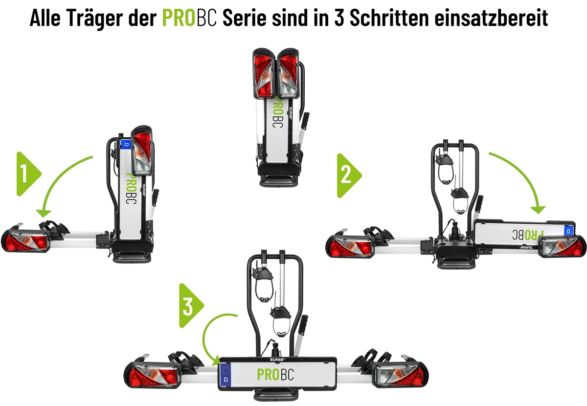 EUFAB PROBC 2- fuer 3 Fahrraeder inkl. Erweiterung 11572 und Tasche 11634