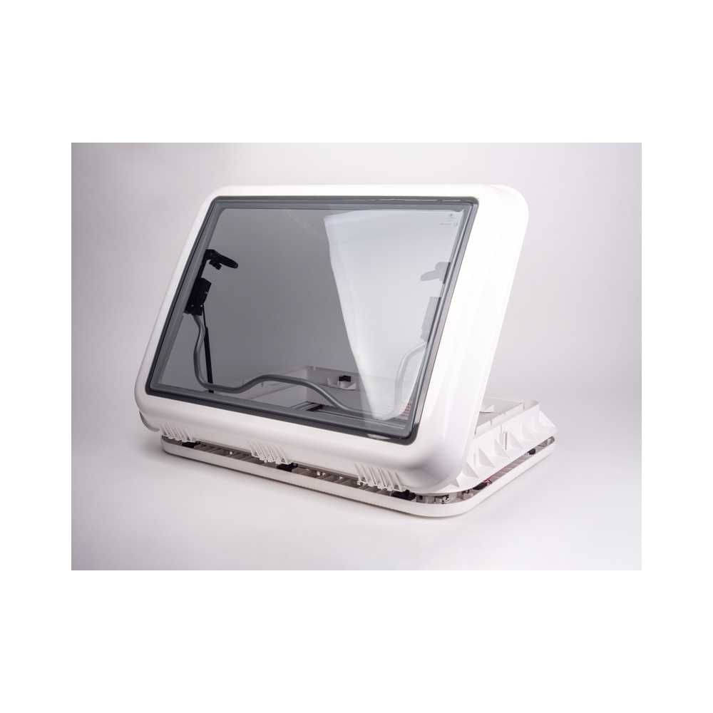 CARBEST Dachhaube 700 x 500 mm mit Zwangsbelueftung mit LED Dachstaerke 25-60 mm Grau getoent - 318780