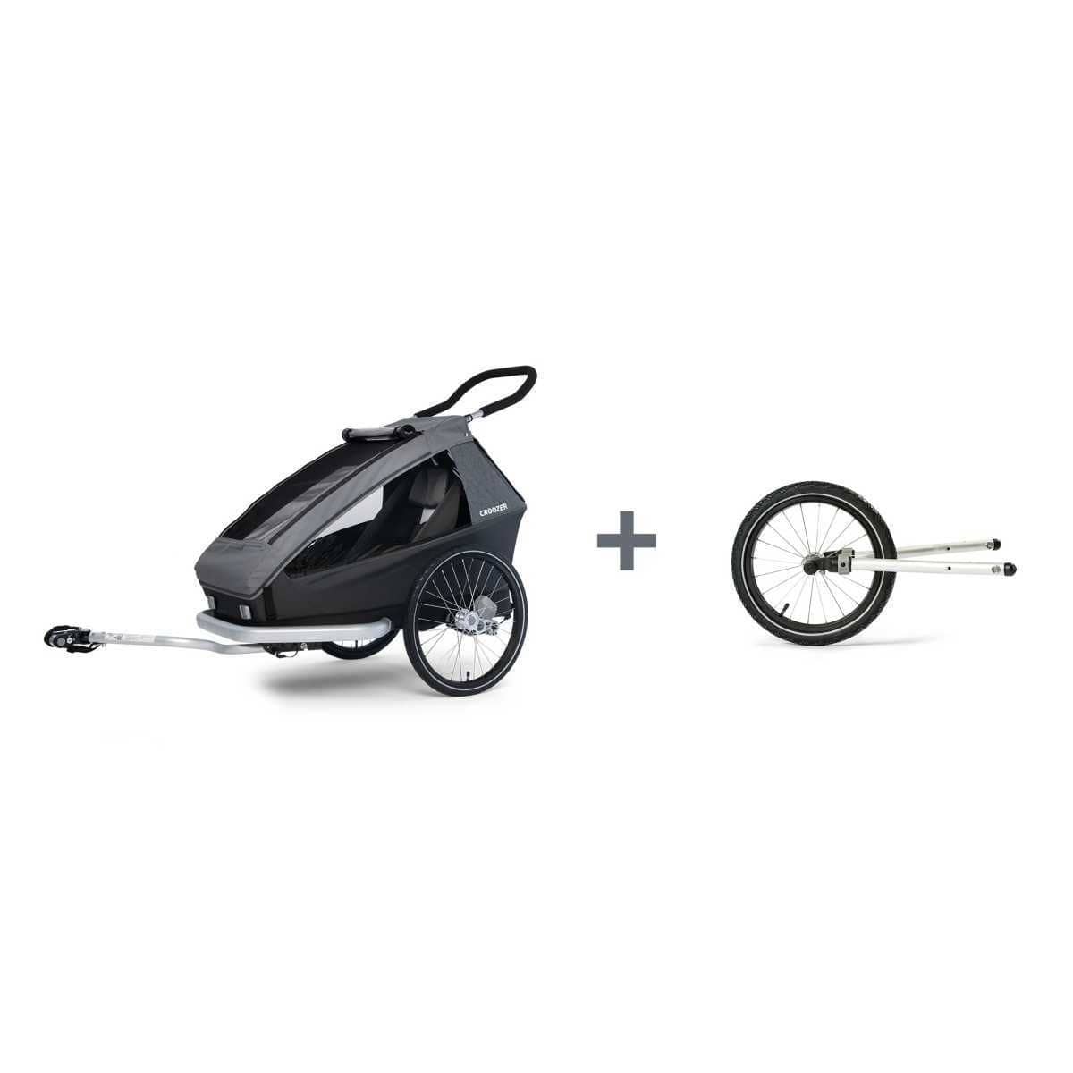 CROOZER Kinderfahrradanhaenger Kid Keeke 1 3in1-Set Mountain Grey - 121600923