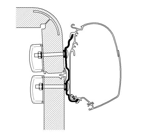 THULE Adapter Hymer 2016 450 cm fuer Markise 5200 8000 309989