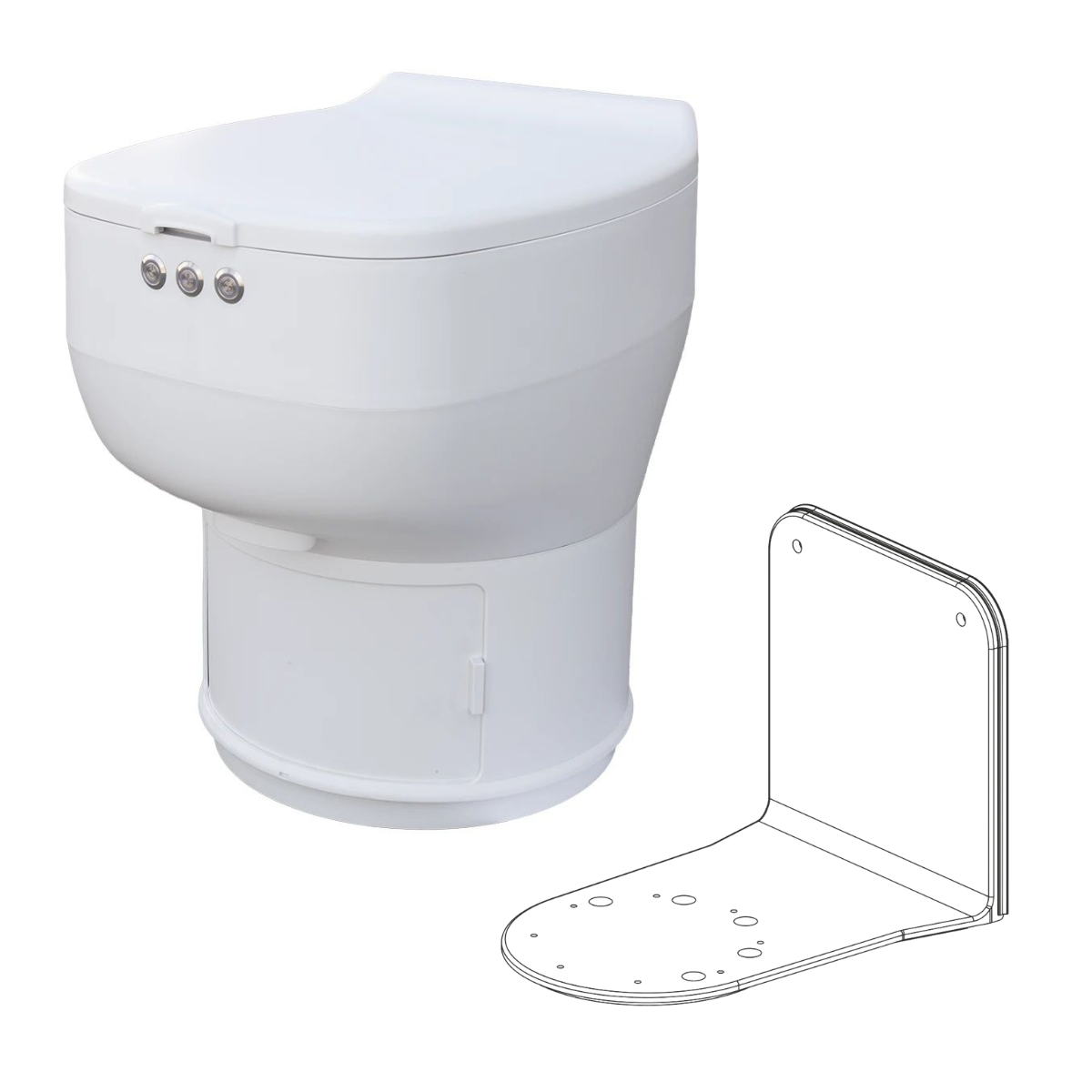 LooSeal Toilette ELITE Verschweisser-Toilette mit L-Adapter L -Thetford C220-C260 mit Spuelkasten- VT-LS-004 ZH211