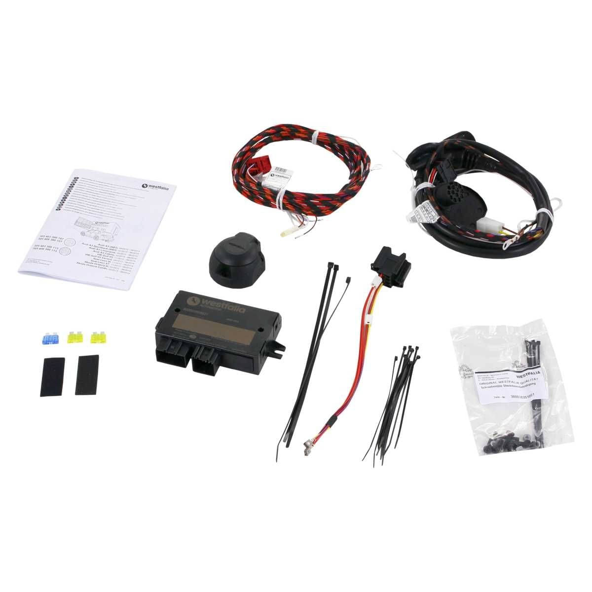 Westfalia Abnehmbare Anhaengerkupplung fuer VW Golf 7 Limousine- Audi A3- Skoda Octavia 3- Seat Leon -alle BJ 05-12-06-14- - im Set mit 13-pol. fahrzeugspezifischem Elektrosatz - 317132900113