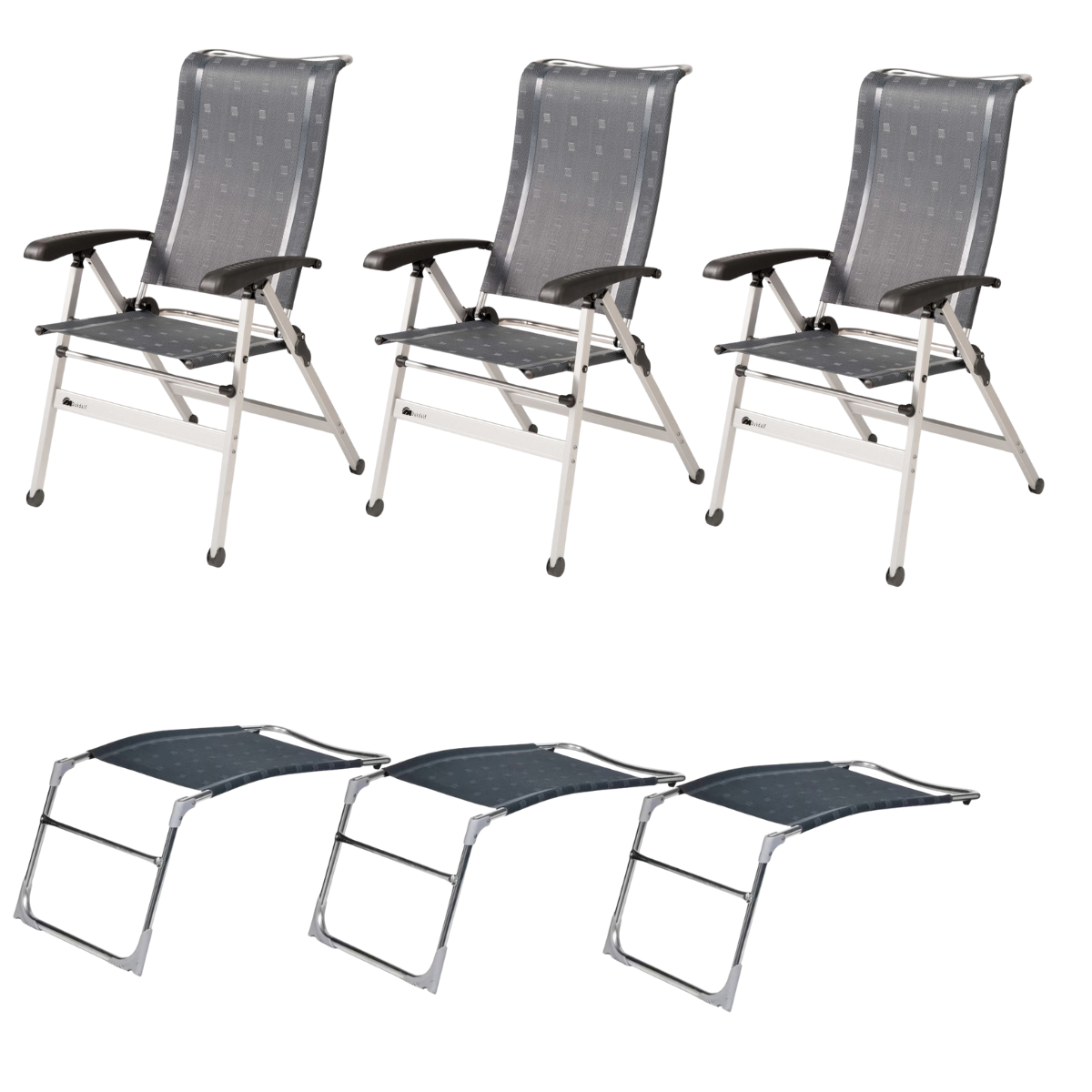 DUKDALF Stuhl Cha Cha anthrazit - Beinauflagen 3er-Set - 42-02-0677-4 42-08-0677.4