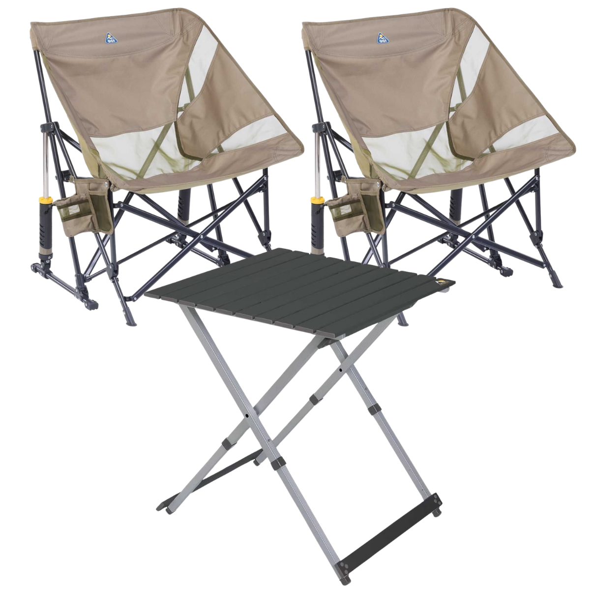 Set GCI Tisch Camp Table 25 - 2 Schaukelstuehle Pod Rocker Elite Aged Fatigue - 431335 39226
