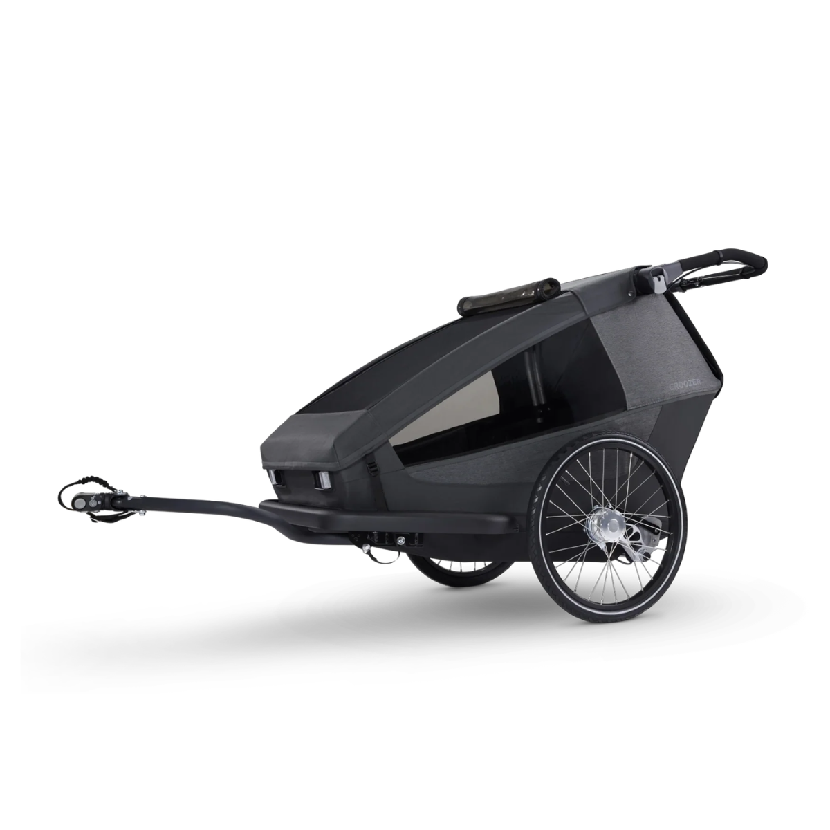 CROOZER Kinderfahrradanhaenger Kid Yuuna Moonlight Black mit Babyliege und Basic-Sitz - 121001124 122000024 122400124