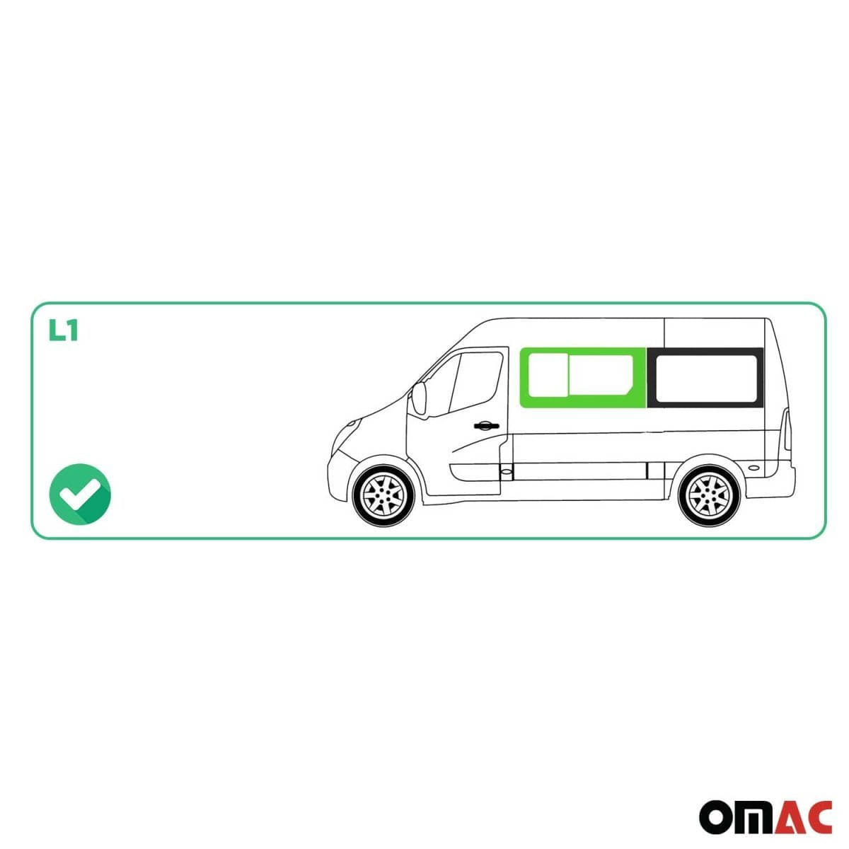 OMAC Seitenfenster Schiebefenster Renault Master L1 ab Bj. 2010 Vorne Links - A050947
