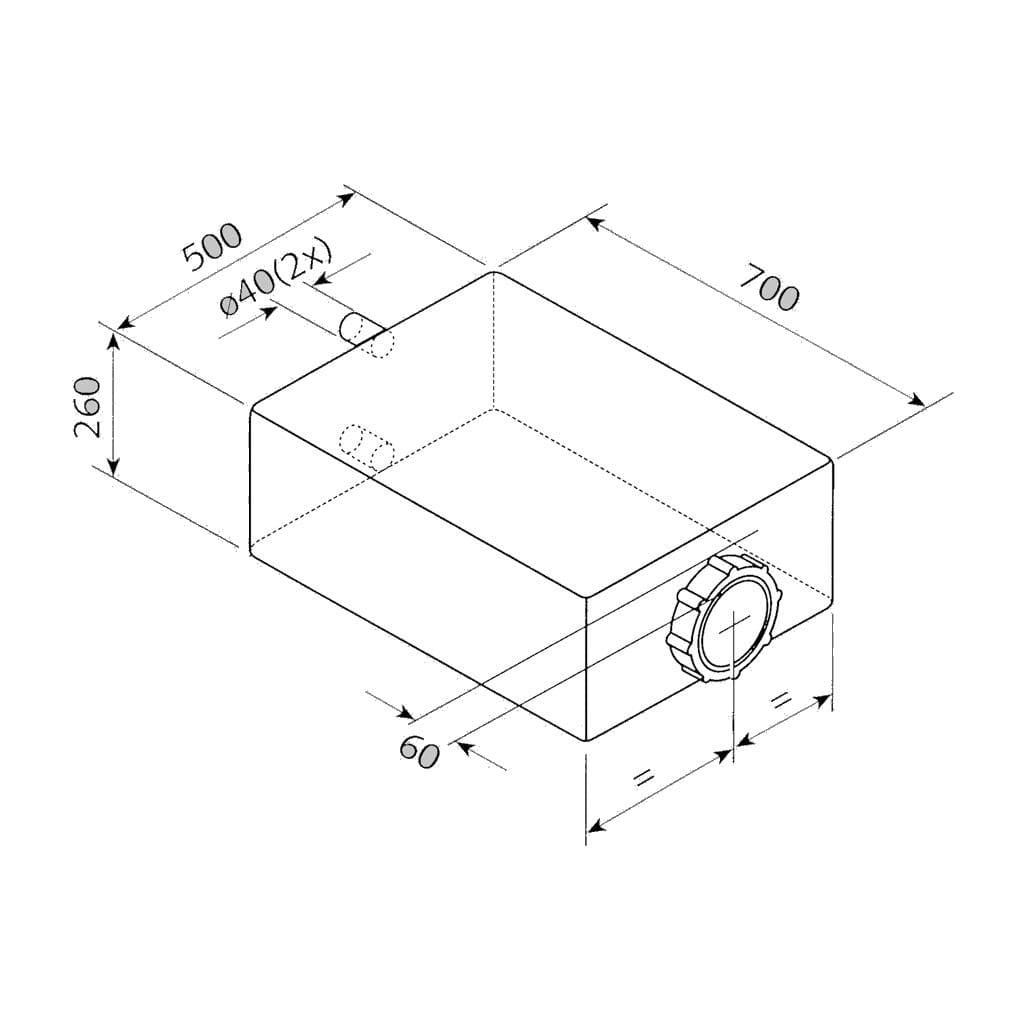 FUSION Abwassertank Universal 85 L- 70x50x26 cm- Typ EV1801