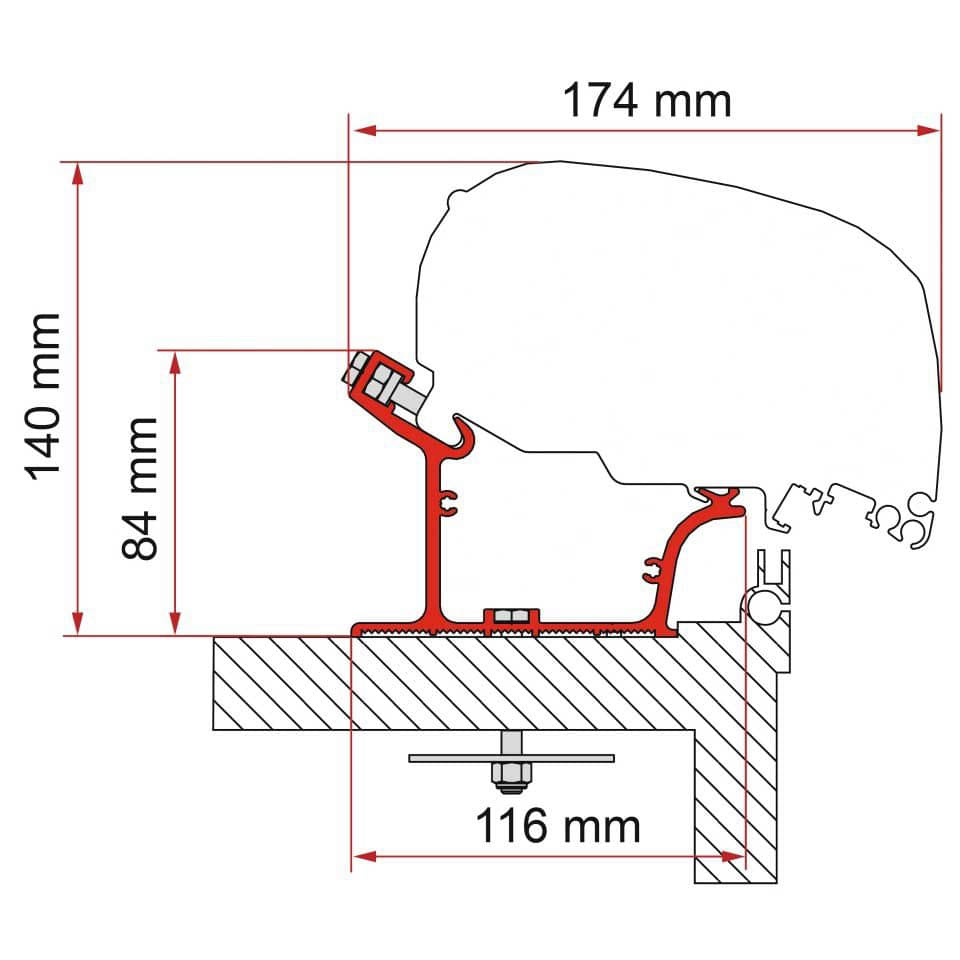 FIAMMA Adapter Adria Caravan 600 fuer Markise F45 ZIP