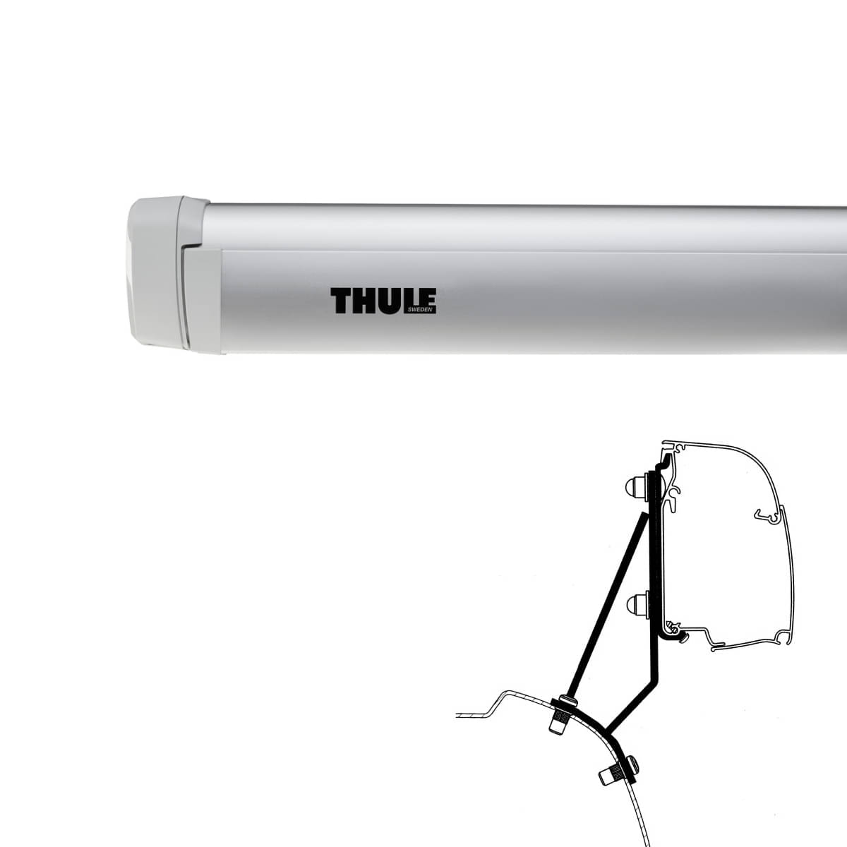 THULE Omnistor Markise 4200 Gehaeuse eloxiert Tuch Mystic grau 260 cm - 302810
