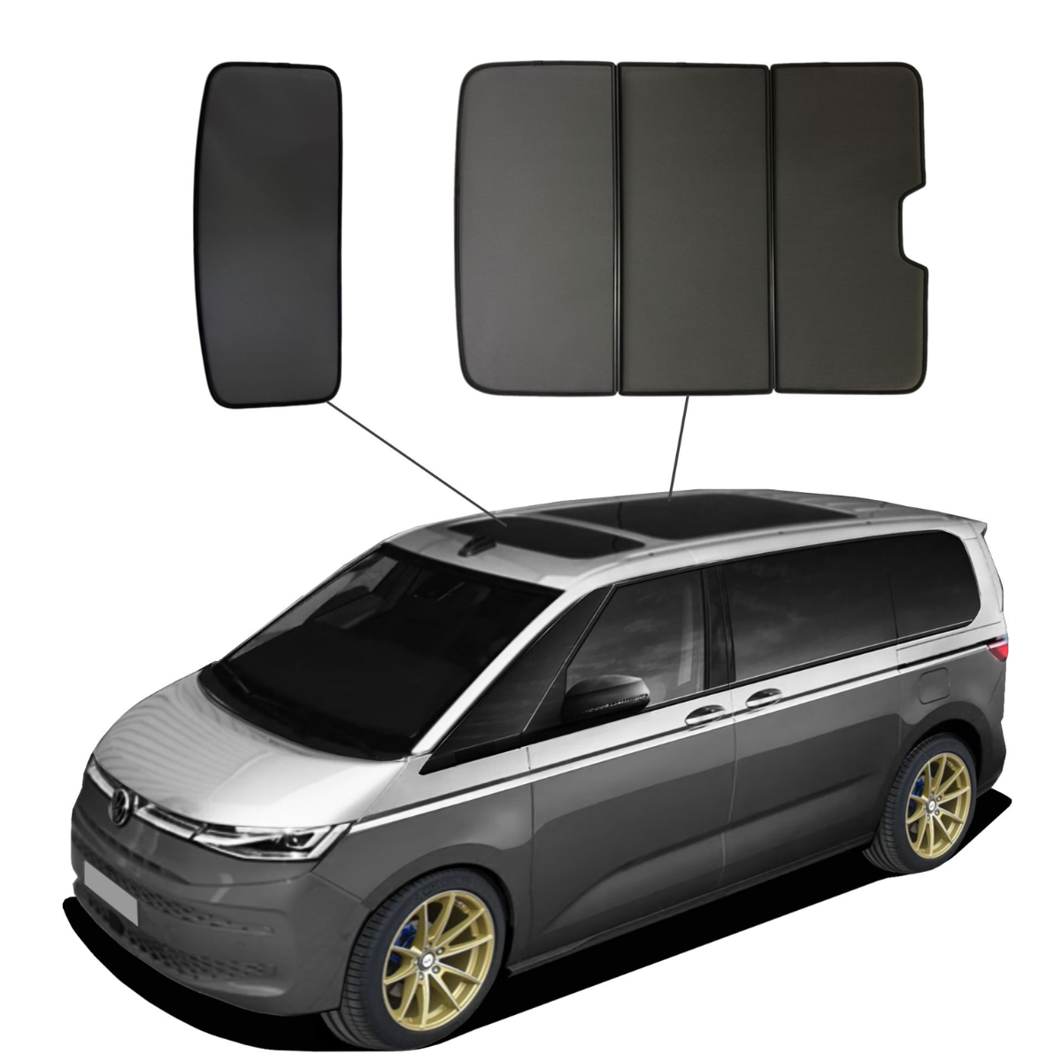 WINDESA SunClip Sonnenschutz & Sichtschutz VW T7 Panoramadach ab Bj. 2021 Set PD WINDESA SunClip Sonnenschutz - Sichtschutz VW T7 Panoramadach ab Bj. 2021 Set PD - sun-10315pd