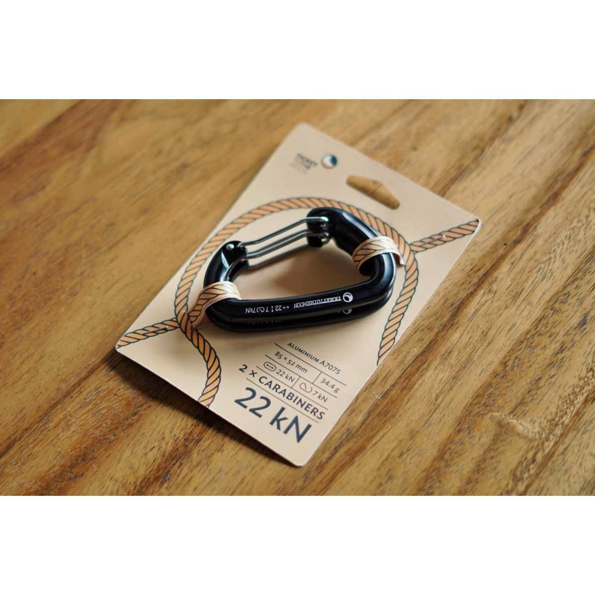 TICKET TO THE MOON Aluminium Carabiner 22kN 2200 kg 2er-Set TICKET TO THE MOON Aluminium Carabiner 22kN 2200 kg 2er-Set - TMBINER22