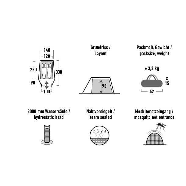 HIGH PEAK Tunnelzelt Kite 2 - 10188