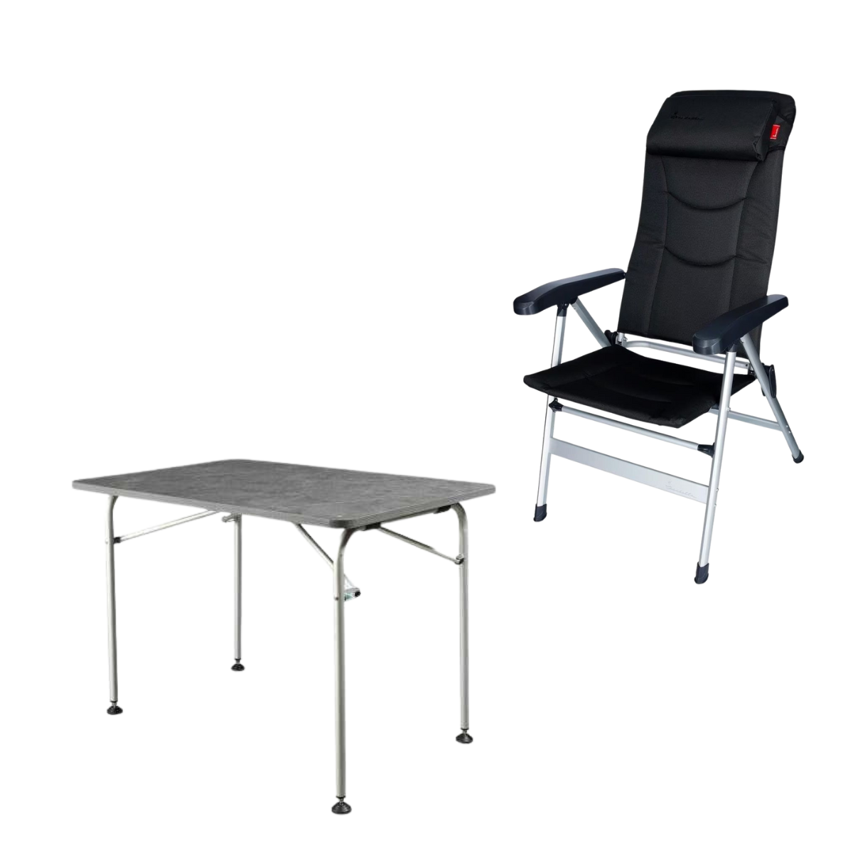 ISABELLA Campingstuhl Thor dunkelgrau mit Campingtisch 68 x 100 cm