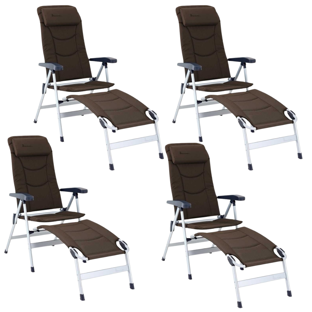 ISABELLA Campingstuhl Thor braun mit Beinauflagen 4er-Set - 700006289 700006290