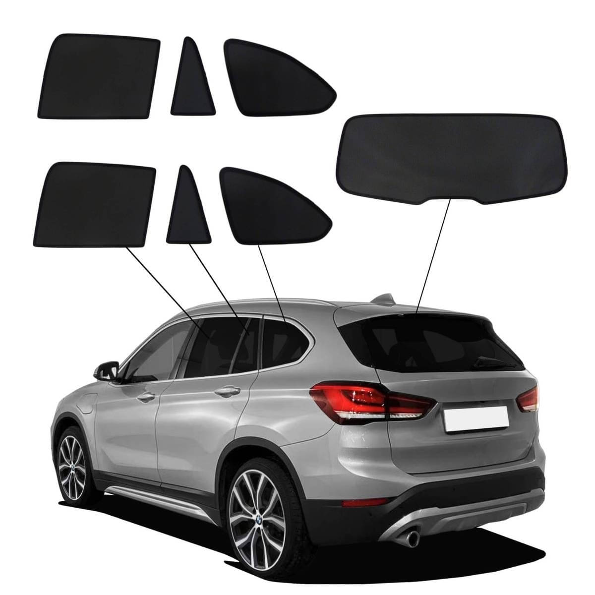 WINDESA SunClip Sonnenschutz - Sichtschutz BMW X1 Bj. 2015-2022 Set ABC - sun-10341abc