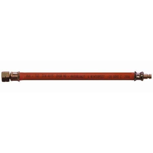 Gasschlauch 80 cm Anschluss Ueberwurfmutter 1-4 Zoll links x Stecktuelle fuer Gassteckdose