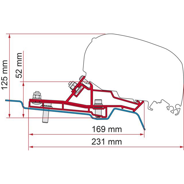 FIAMMA Adapter Ford Transit H2 L2 ab 2014 290 cm fuer Markise F80 98655Z166 - 98655Z166