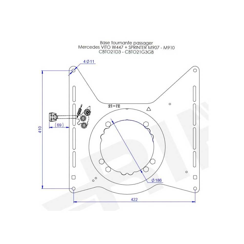 SCOPEMA Drehkonsole MB Sprinter ab Bj- 06-2018 - MB Vito-Viano ab Bj. 2015 Beifahrerseite - CBTO21D3