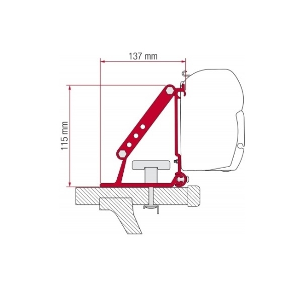 FIAMMA Adapter Kit Auto Dachtraeger fuer Markise F35 F45 F43 Compass 98655-310