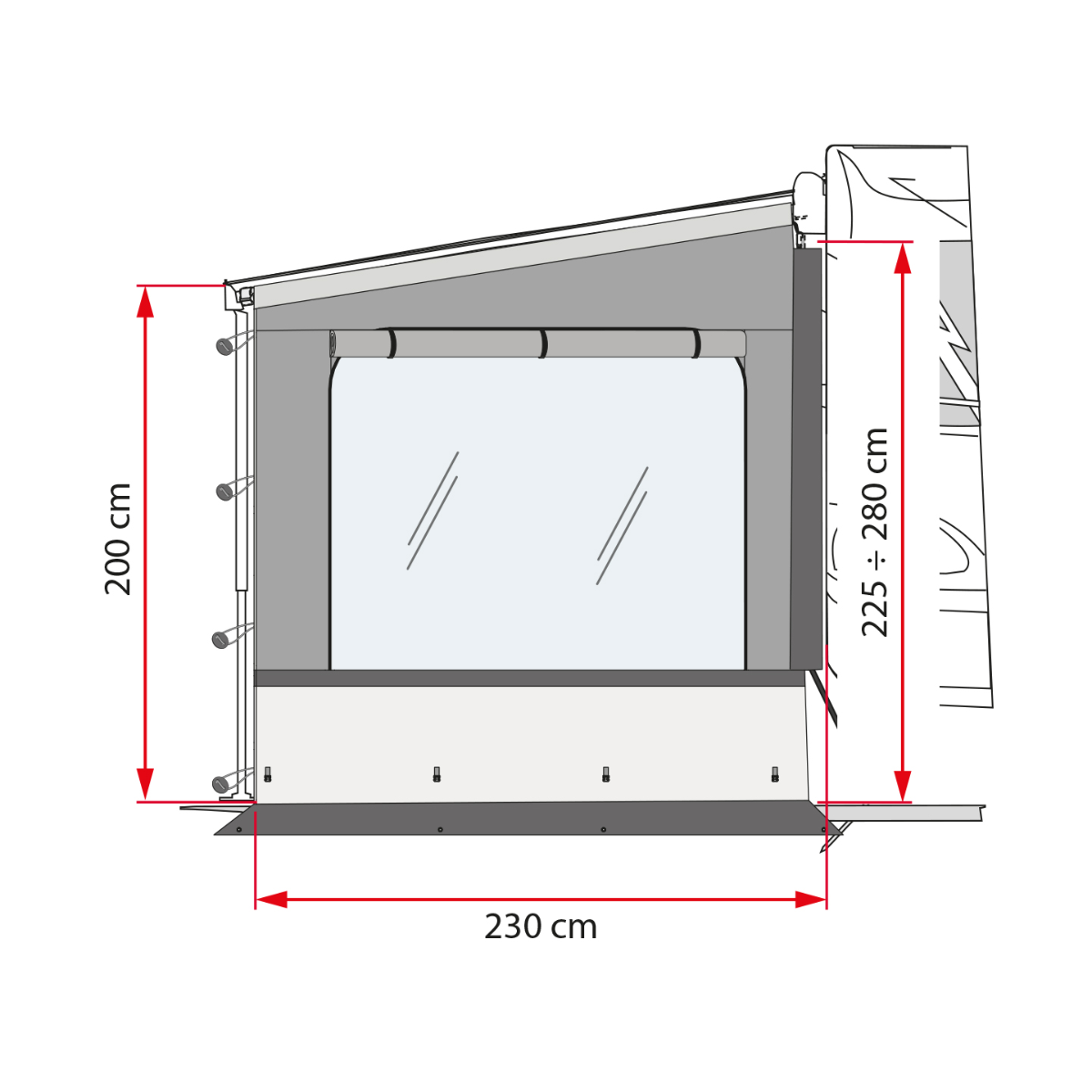 Seitenwand FIAMMA Side W Pro F45 Shade rechts - 07975-02-