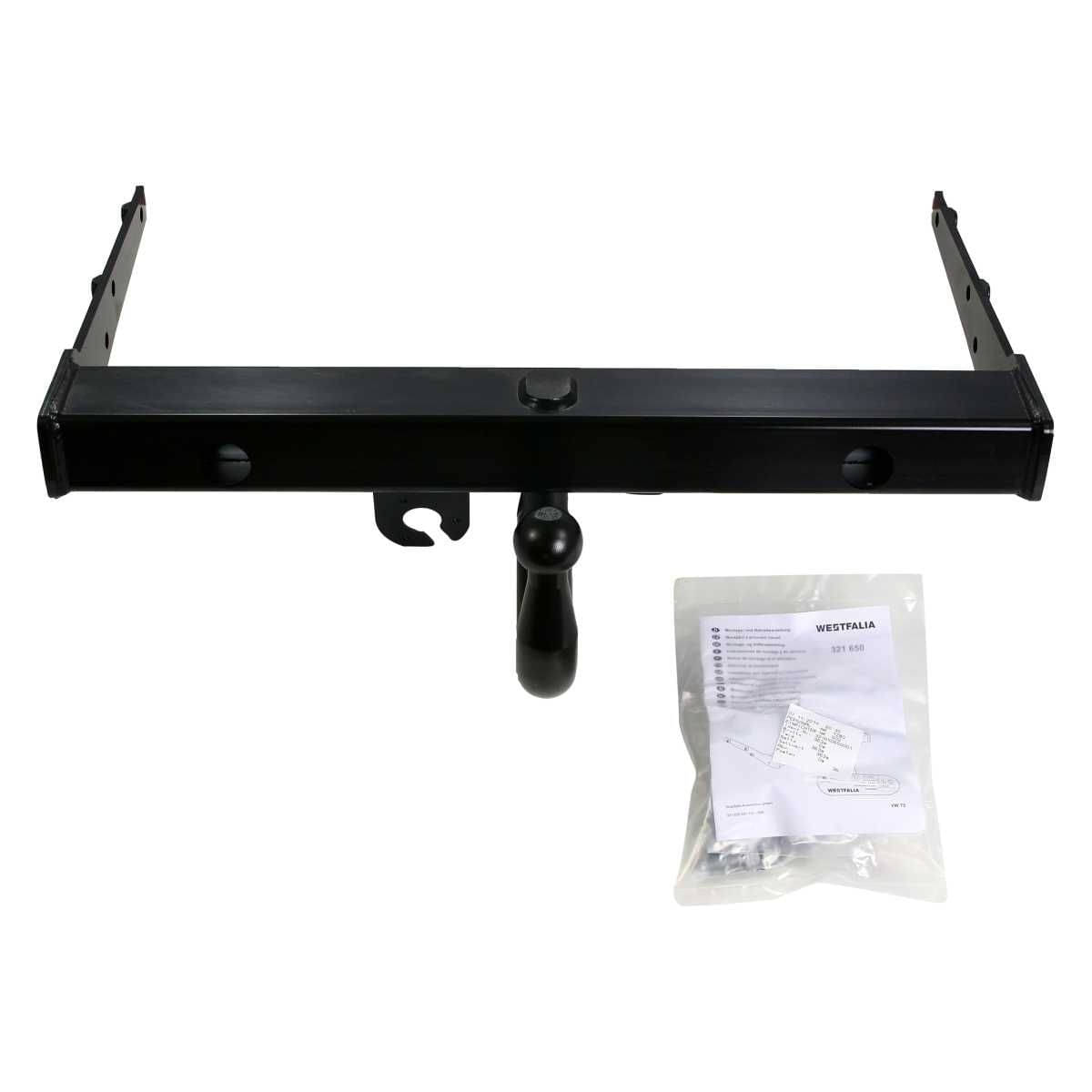 Westfalia Starre Anhaengerkupplung fuer VW Transporter T5-T6 -Kasten-Kombi- -BJ 10-2009-09-2019- - nur fuer Fzg ohne Vorruestung - im Set mit 13-pol. fahrzeugspezifischem Elektrosatz - 321650900113