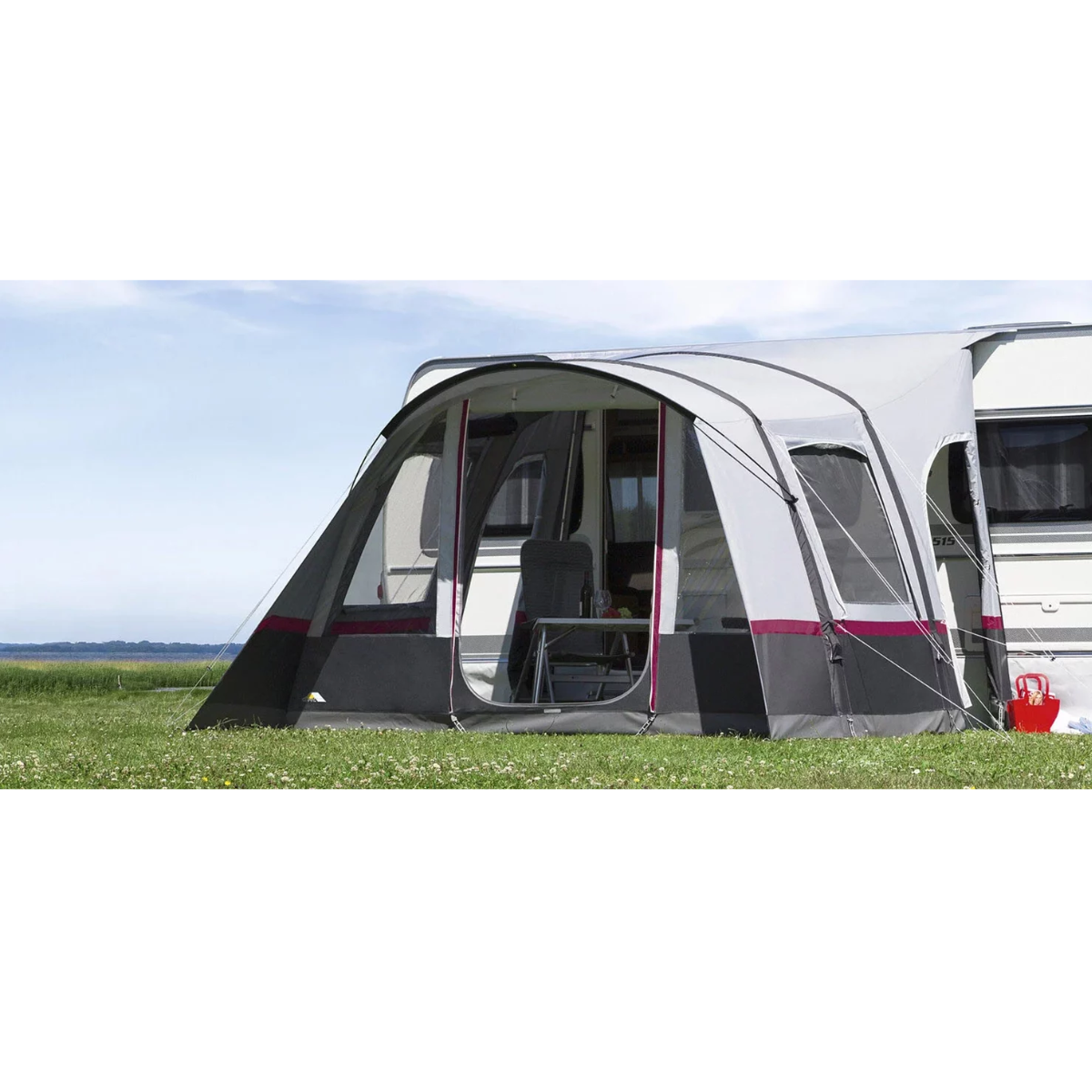 DWT aufblasbares Wohnwagen-Teilzelt Bella Air HQ 340 x 280 cm Anbauhoehe 235-250 cm - 1711060