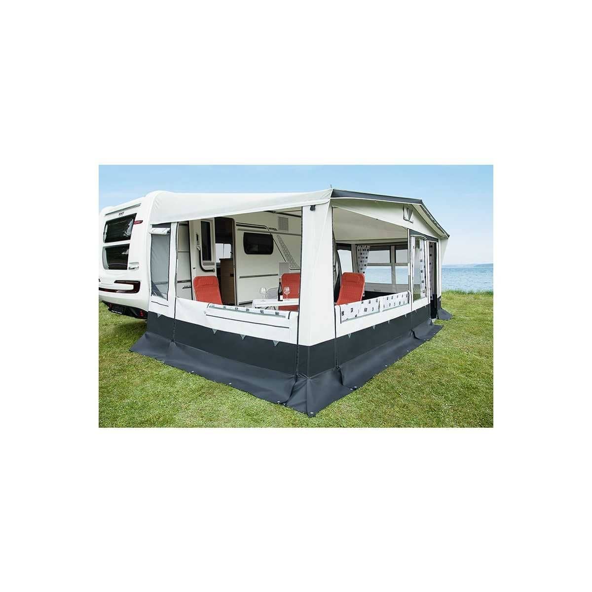 DWT Wohnwagen-Vorzelt AMBASSADOR III Gr. 12 Umlaufmass 881-910 cm Tiefe 240 cm 28 mm Stahlgestaenge - 128102S28