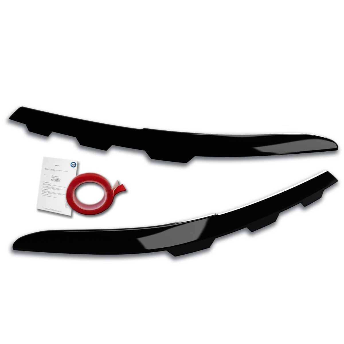 RDX Racedesign Scheinwerferblenden Boeser Blick fuer VW Passat 3G B8 ab Bj- 2019 gezackte Ausfuehrung Schw. Glanz - RDSB179-GZD