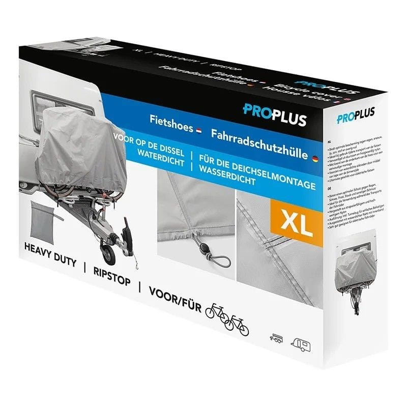ProPlus Fahrradschutzhuelle XL Heavy Duty fuer 2 Fahrraeder -E-Bikes- fuer Deichselmontage- Ripstop 330289V01