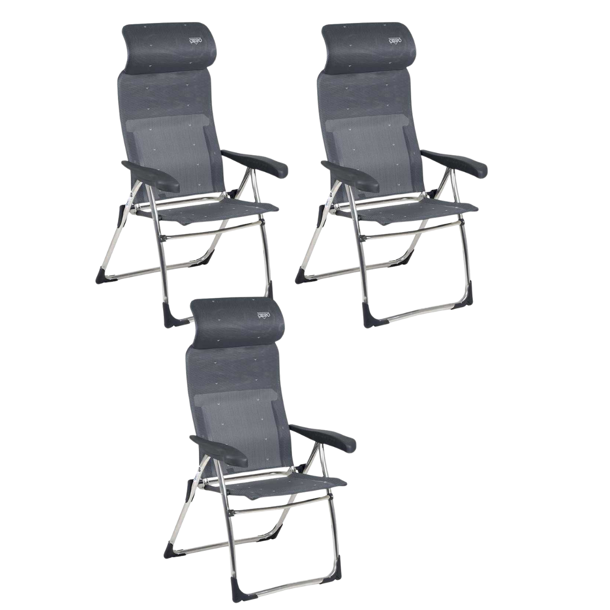 CRESPO Campingstuhl Classic Compact AL-215-C anthrazit 3er-Set - 1104963