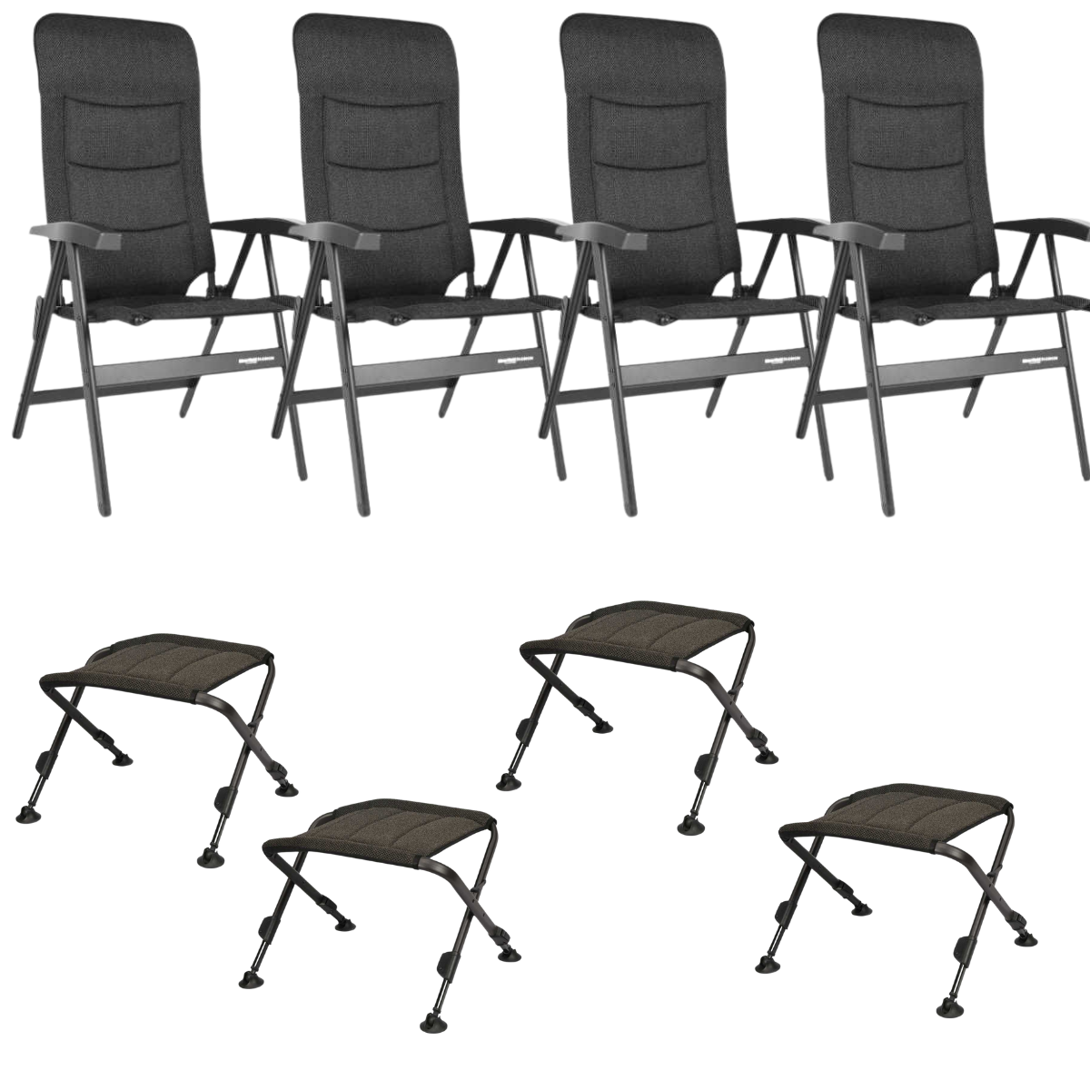 WESTFIELD Campingstuhl Noblesse brown melange - Beinauflagen OBLIGE 4er-Set - 101-101 BM 101-806 BM