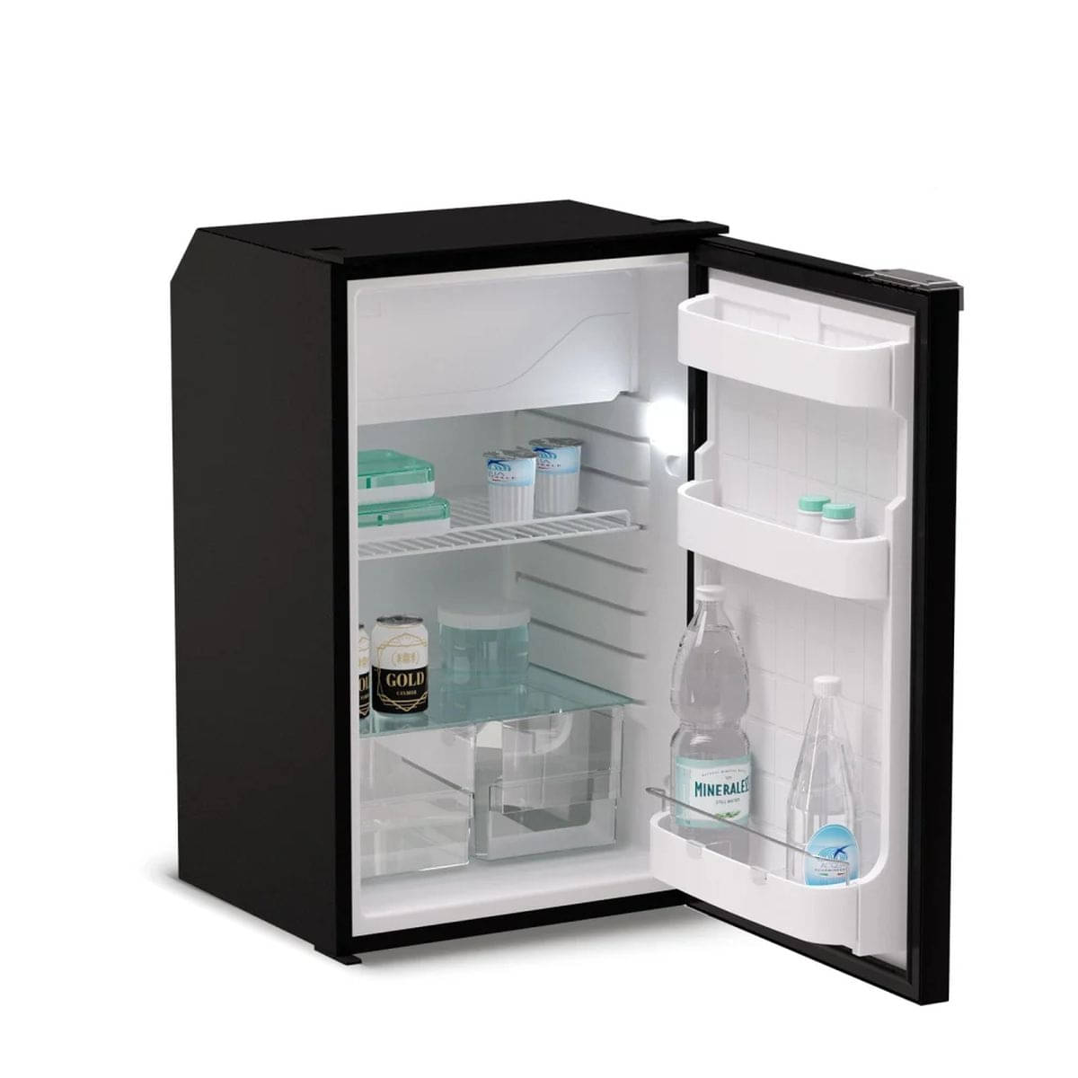 VITRIFRIGO Kompressor-Kuehlschrank C95L CHR 12-24 V 95 L mit Gefrierfach Schwarz