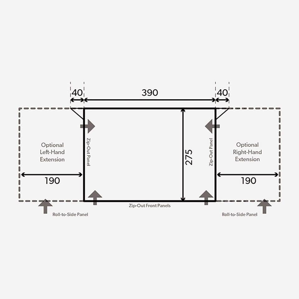 DOMETIC aufblasbares Vorzelt Club AIR Pro 390 x 275 cm Anbauhoehe 295-325 cm - CampingFactory-Exklusiv-Edition