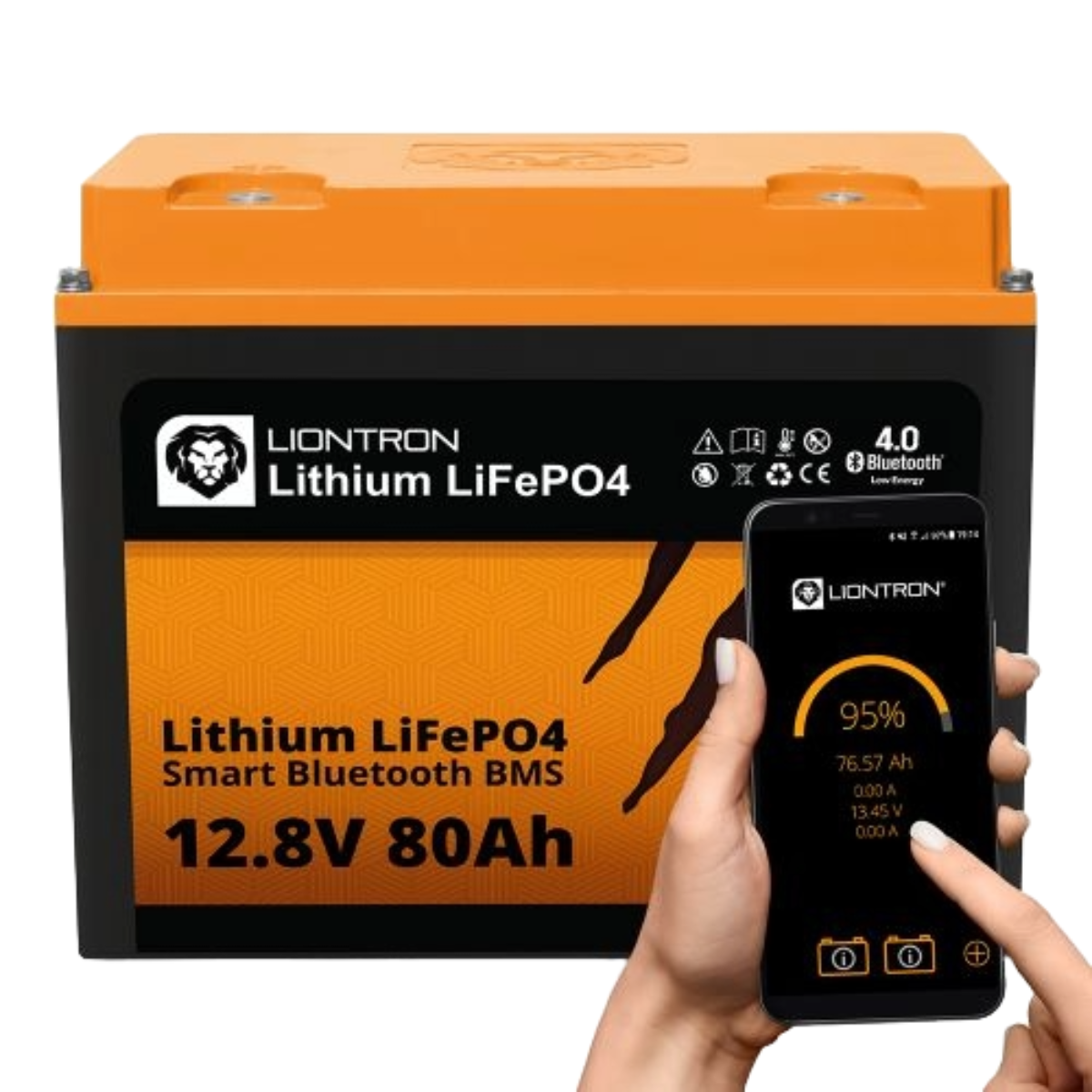 LIONTRON Lithium-Batterie LiFePO4 12-8V 80Ah LX Smart BMS mit Bluetooth - LISMART1280LX