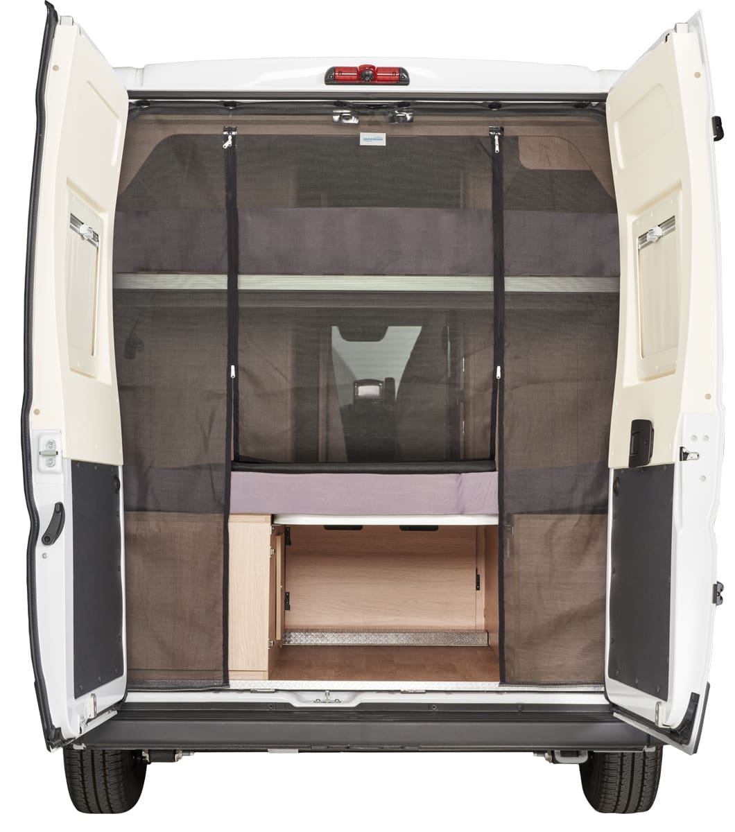 HINDERMANN Insektenschutzvorhang fuer Hecktuere Fiat Ducato H2 ab Bj- 2006 schwarz Hindermann Art-Nr. 8371-2130 M