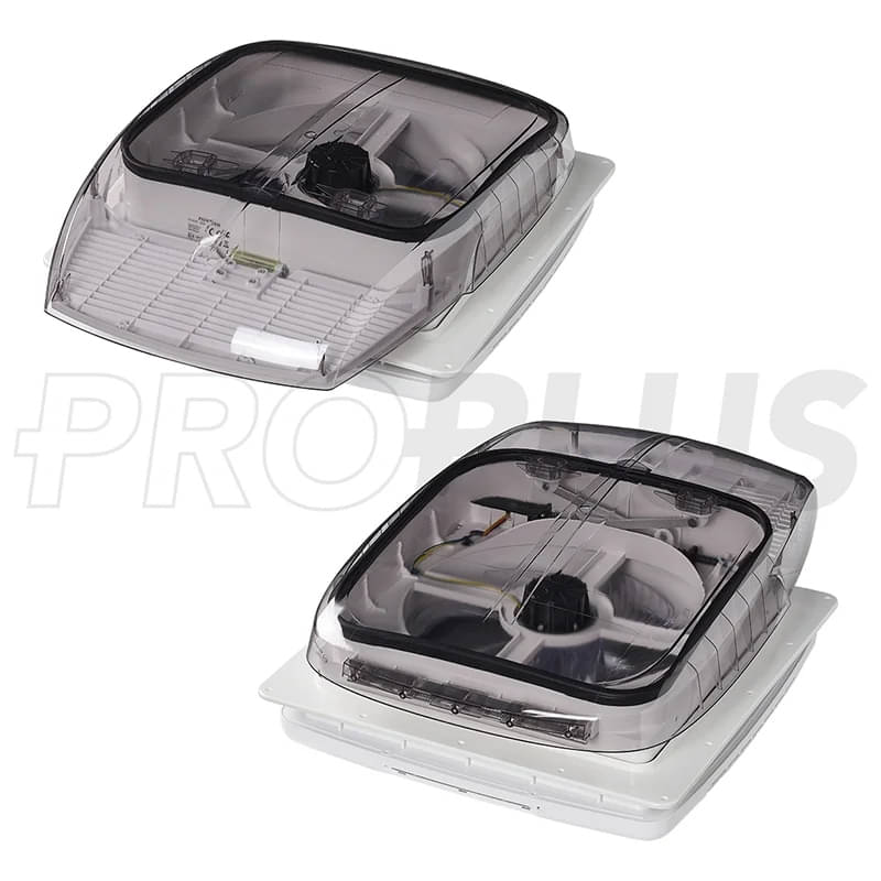ProPlus Dachluefter DeLuxe 400x400 mm- Dachstaerke 27-80 mm- Transparent 610908