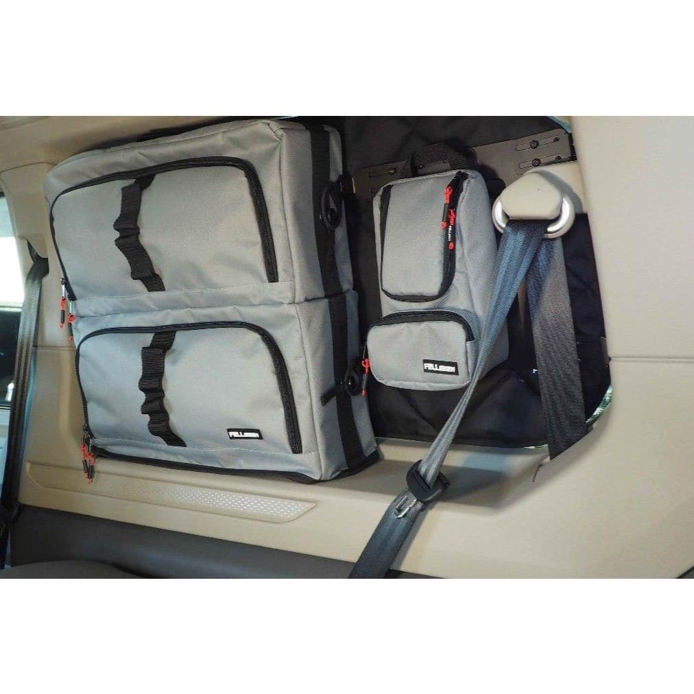 Fenstertaschen-Set FELLEISEN 1x T7-Tasche - 1x Bag XS fuer VW Multivan T7 lang - California T7- Fahrerseite- Hellgrau- ohne Thermomatte TST 0102 39-ORG 9102 00
