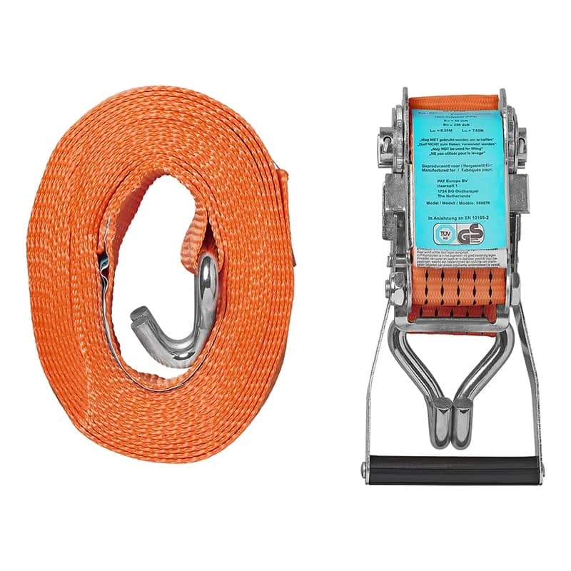 ProPlus Spanngurt Zurrgurt mit Ratsche und 2 Haken 8 m 50 mm Orange - 320270