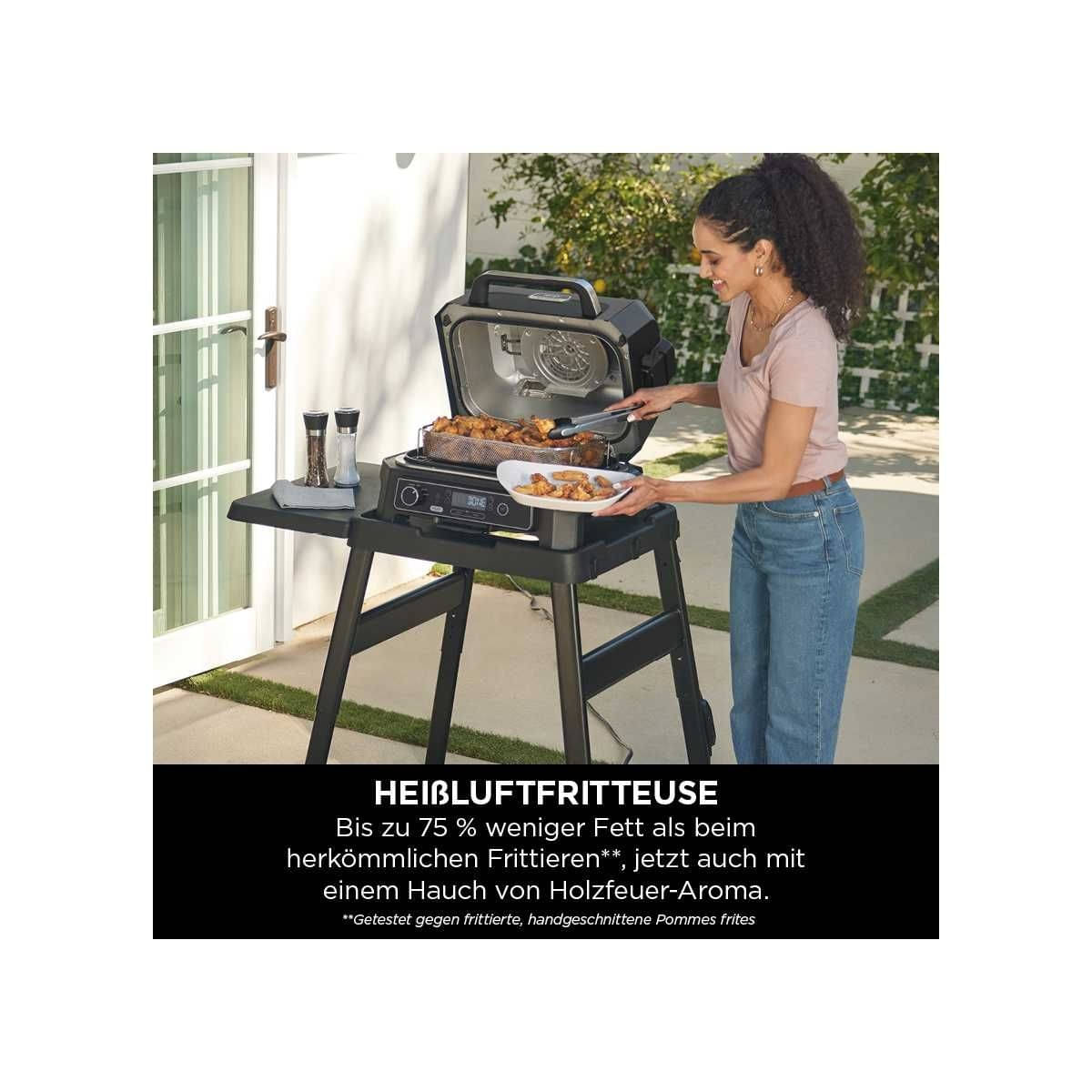 NINJA Woodfire Pro XL - Elektrischer Outdoor Grill - Smoker mit Smart Cook System - OG850EU