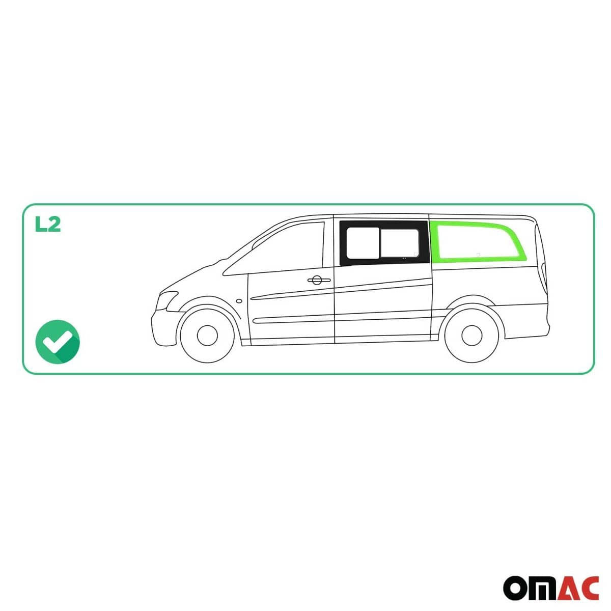 OMAC Seitenfenster Seitenscheibe MB Vito W639 L2 Bj. 2003-2014 Vorne Links OMAC Seitenfenster Seitenscheibe MB Vito W639 L2 Bj. 2003-2014 Vorne Links - 4721405M-1RSFL
