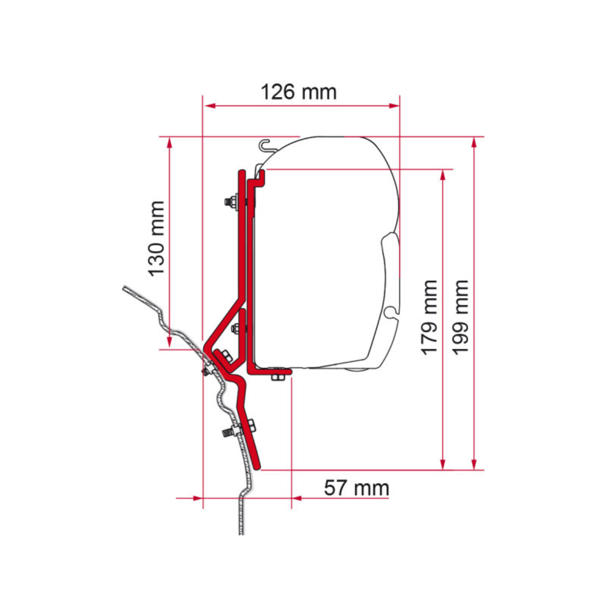 FIAMMA Adapter Kit VW T4 und Lift Roof fuer Markise F45 F43 ZIP 98655-292