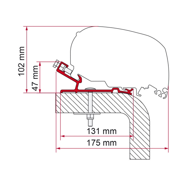 FIAMMA Adapter Hymer 550 cm fuer Markise F80 98655Z132