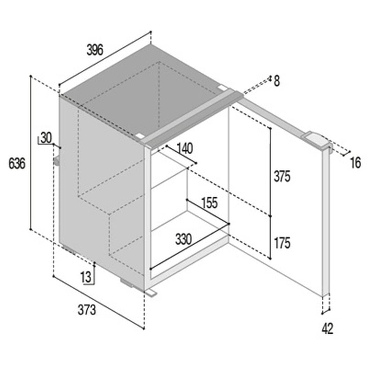 VITRIFRIGO Kompressor-Kuehlschrank C50i CHR 12-24 V 50 L mit Gefrierfach Schwarz