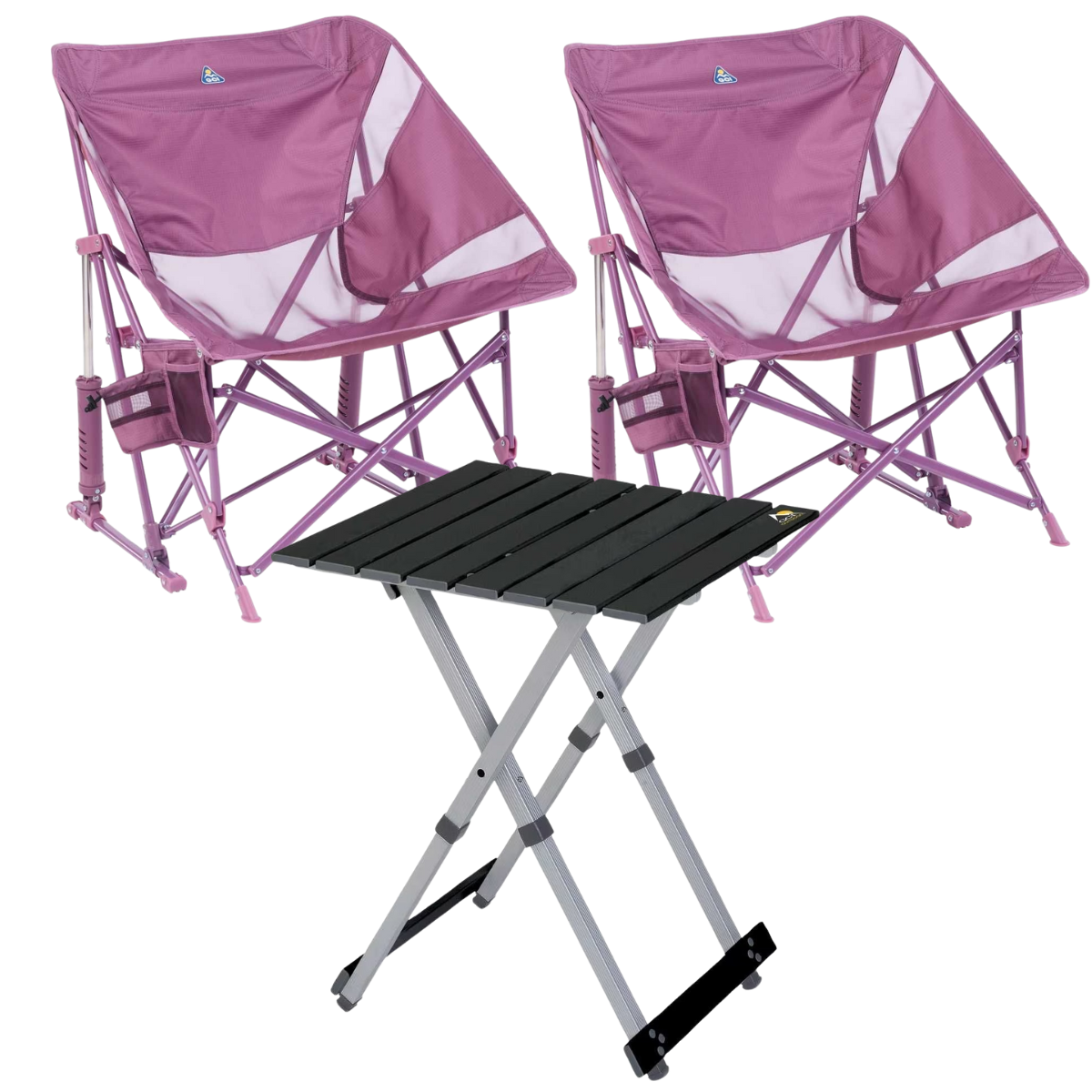 Set GCI Tisch Camp Table 20 & 2 Schaukelstühle Pod Rocker Elite Pastel Amethyst Set GCI Tisch Camp Table 20 - 2 Schaukelstuehle Pod Rocker Elite Pastel Amethyst - 431353 39126