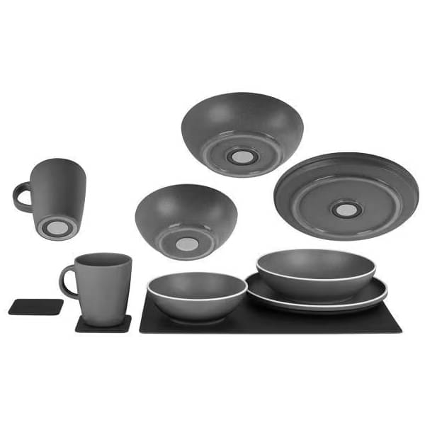 BRUNNER x SILWY DOLOMIT MAGNETIC ANTISLIP Geschirr-Set Grau 11-tlg- - 0842050N.C20