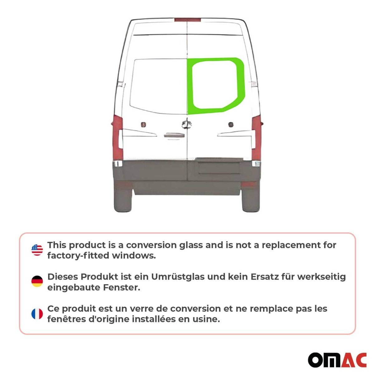 OMAC Heckscheibe Heckfenster MB Sprinter W907 L1/L2/L3/L4 ab Bj. 2018 Flügeltür Rechts OMAC Heckscheibe Heckfenster MB Sprinter W907 L1-L2-L3-L4 ab Bj. 2018 Fluegeltuer Rechts - 4745405-1BDFR