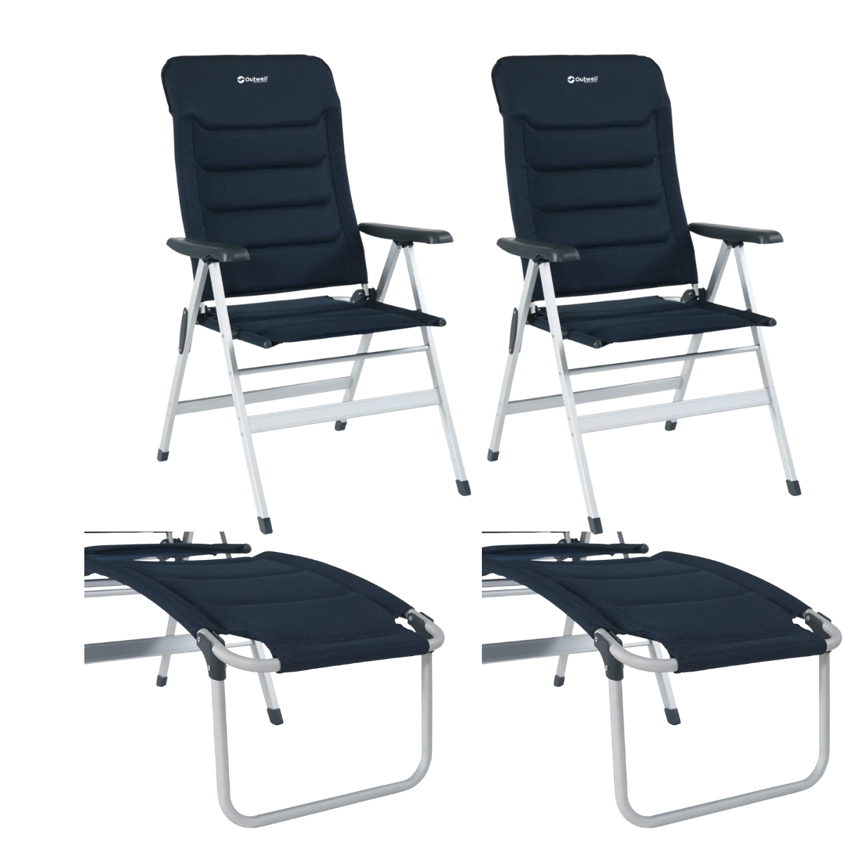 Outwell Campingstuhl Geraldton XL mit Beinauflage Pembroke 2er-Set - 410151 410150